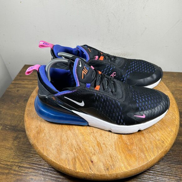 Nike Air Max 270 Black Astronomy Blue Men's Size 9 Shoes Sneakers DC1858-001